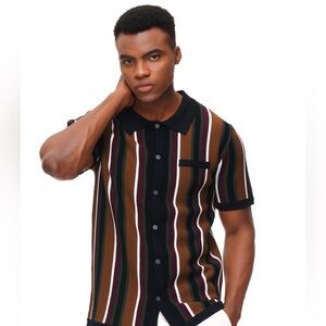 PJ Paul Jones short sleeve knit cardigan shirt, large